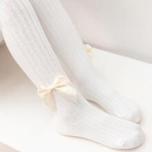 1pair Baby Girls Tights Cable Knit Seamless Leggings With Bow Toddler Girl Pantyhose Childrens Leggings