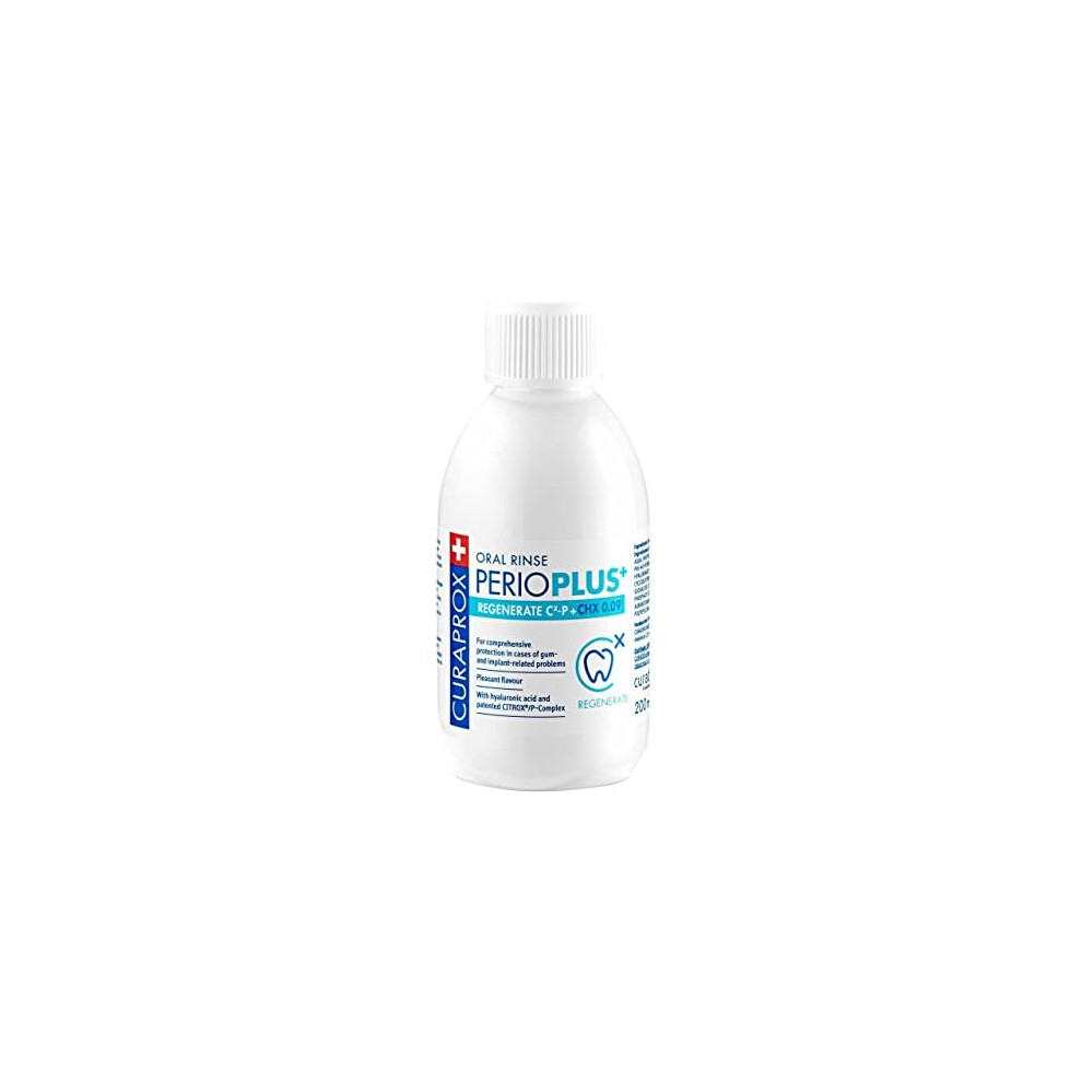 Curaprox Perioplus+ Regenerate Mouthwash, 200Ml - Antiseptic Mouthwash For Gum Disease & Enamel Repair.