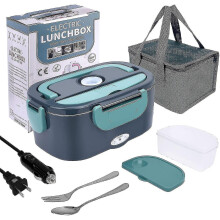 Electric Lunch Box Food Heater, 3 In 1 60w High-power Portable Microwave For Car And Home - 12v 24v /110v, Leak Proof, 1.5l Removable 304 Stainless St