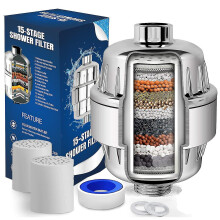 15 Stage Shower Filter,shower Water Filters Universal Replaceable Shower Head Water Purifier Hard Water Filter