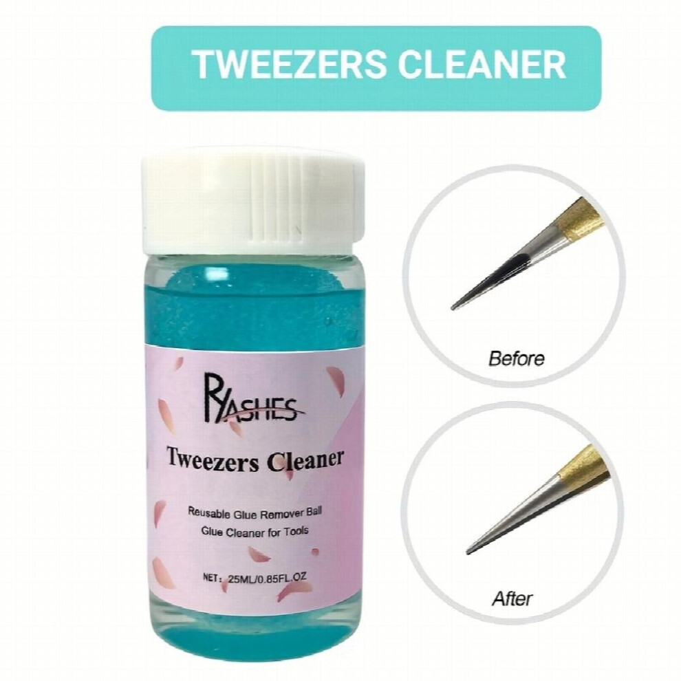 Multicoloured Glue Cleaner Tweezers Cleaning For Tools Eyelash Extension Glue With Reusable Glue Remover Ball Eyelash Curler Cleaner For Lash Extension Tweezers Too