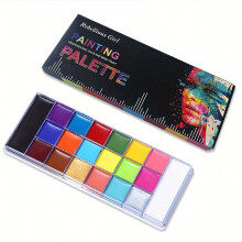 VERONNI 20 Professional Face & Body Paint Palette With 10 Brushes Long Lasting Non Toxic For Halloween SFX Special Effects & Cosplay Makeup