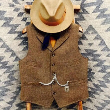 Men Slim Suit Gentleman Autumn Winter Casual Formal Business Groomman For Wedding Wool Men Solid V Neck Vest Q19