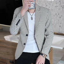 Joker Suit Male Casual Version Handsome Checked Small Suit Two Grain Button on The West Coat
