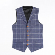 Vests For Men High-end Plaid Slim Fit Lapel Collar Vests Singal-breasted Gentleman Jacket Waistcoat For Wedding Groom Costumes