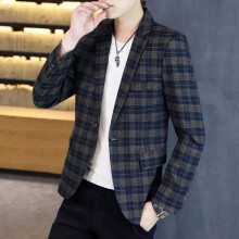 Plaid Casual Suit Mens Youth Self-cultivation Small Suit Formal Wear Single Jacket Jacket Male Spring and Autumn Wil