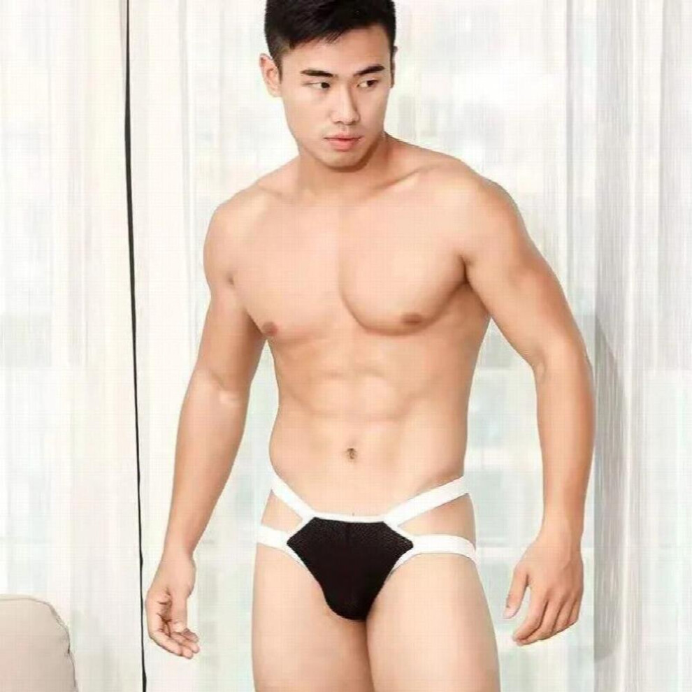 Men Sexy G String Thong Erotic Jockstrap Bondage Underwear Penis Pouch Strap Harness Lingerie Hollow Underpants Cotton