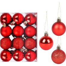 Christmas Bauble, Christmas Tree Decoration, Plastic Ornaments Christmas Tree Decorations, for Christmas Parties, End of Year Celebrations-4 cm (Red)