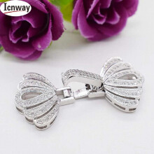 Rhinestone inlay silver Plated 20*30mm Clasps For DIY bracelet necklace
