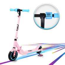 (Pink) Gift Gadgets X1 Electric Scooter for Kids LED Rainbow Lights & Display, 150w 3 Speed Mode Up to 9.9Mph Folding & Adjustable For ages 6-12 Years Old