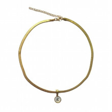 Gold-color Stainless Steel Snake Chain Necklace Classic Initial Pendant Jewelry High Choker Gift For