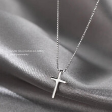 Female Cross Pendants Soild 925 Sterling Silver Crystal Jesus Cross Pendant Necklace Jewelry for Women