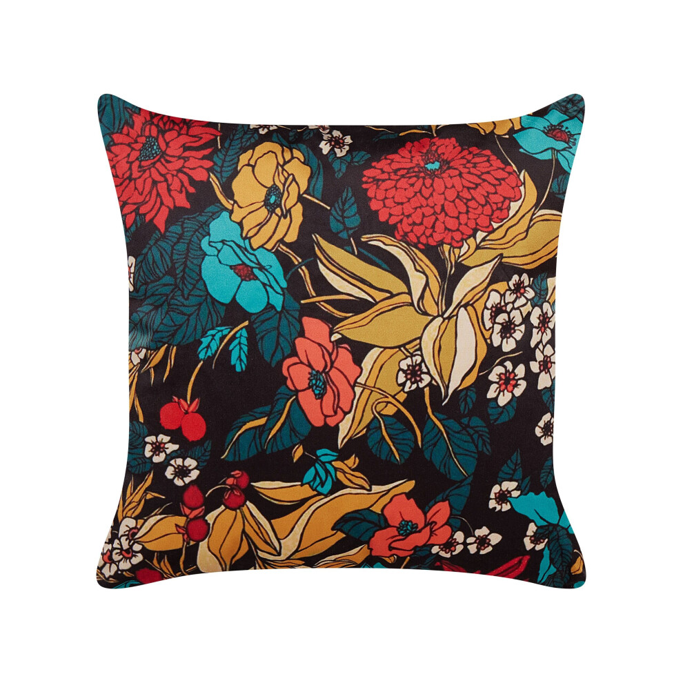 Velvet Cushion Floral Pattern 45 x 45 cm Multicolour PROTEA