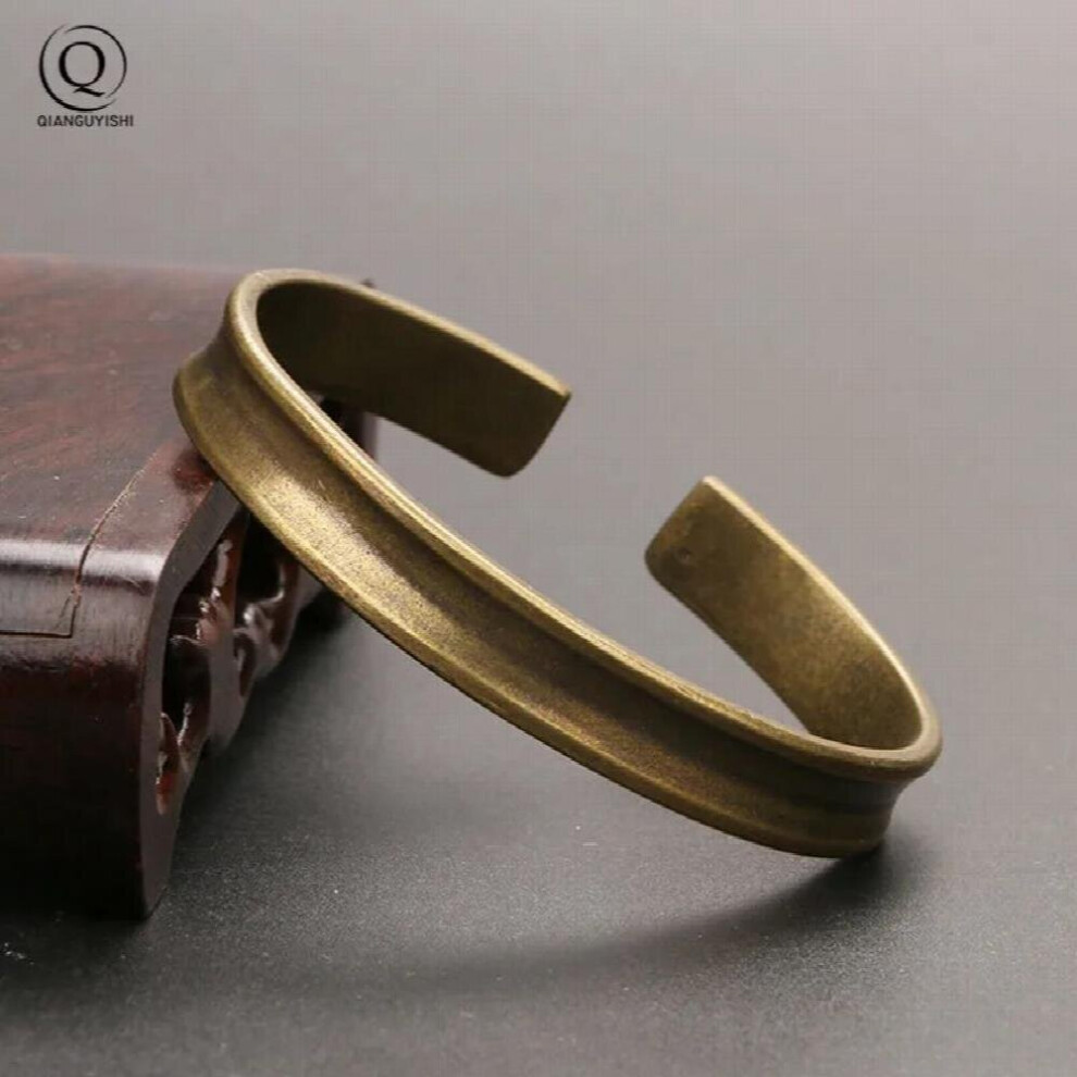 Brass Royal Bangles Lady Cuff Bracelet Glossy Pure Copper Ancient Women Wristbands Jewelry Girlfriend Gift Multicoloured