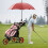 Casart 3 Wheels Golf Push Cart Golf Pull Trolley 4 Height Positions W/ Umbrella Holder 3