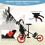 Casart 3 Wheels Golf Push Cart Golf Pull Trolley 4 Height Positions W/ Umbrella Holder 4