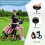 Casart 3 Wheels Golf Push Cart Golf Pull Trolley 4 Height Positions W/ Umbrella Holder 5