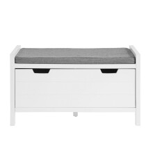 SoBuy FSR97-W, Shoe Bench Shoe Rack Shoe Cabinet with Seat Cushion