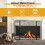 Costway 3-Panel Folding Fireplace Screen Spark Guard W/ Mesh Pattern 132 x 79 CM 3