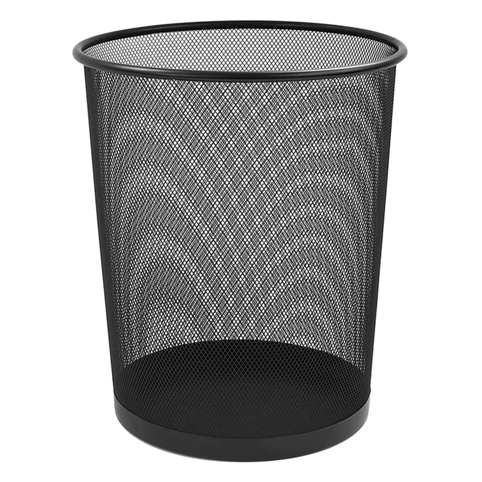 (Black, Pack of 1 ) KAV Lightweight Metal Mesh Wastebasket Paper Bin