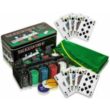 MantraRaj 200 Pcs Poker Set Casino Texas Holdem Poker Set and Black Jacks Game Poker Sets Poker Chips set with Poker Mat And Tin Box Casino Chips