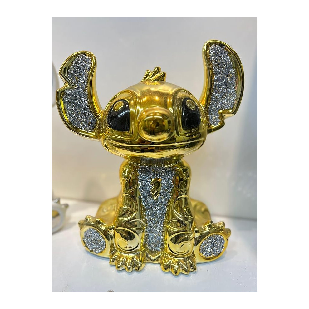 Stitch Ornament Sparkly Shelf Sitter Decor Lilo Stich - 30cm (Gold1)