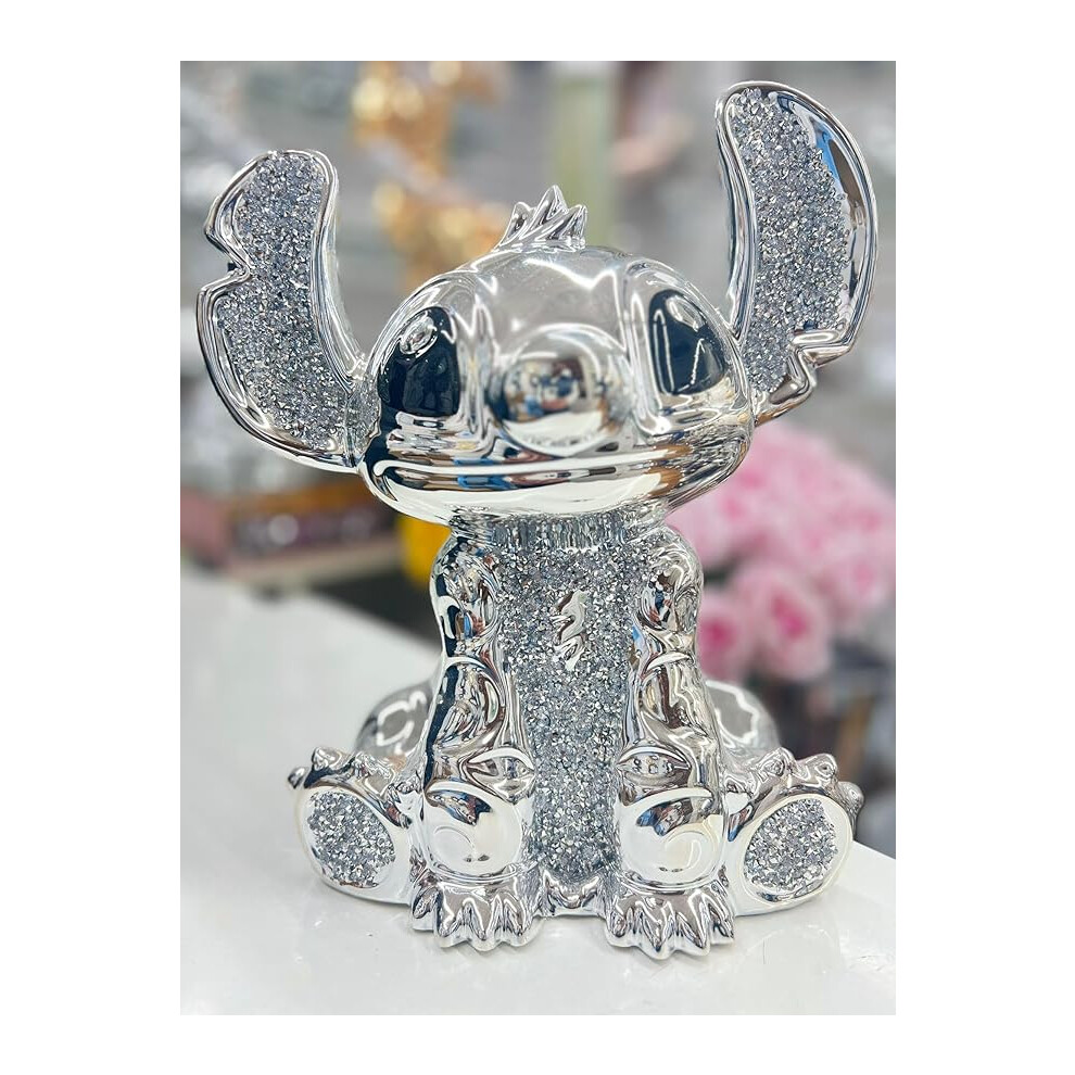 Stitch Sparkly Shelf Sitter Decor Lilo Stich - 30cm (Silver Design1)