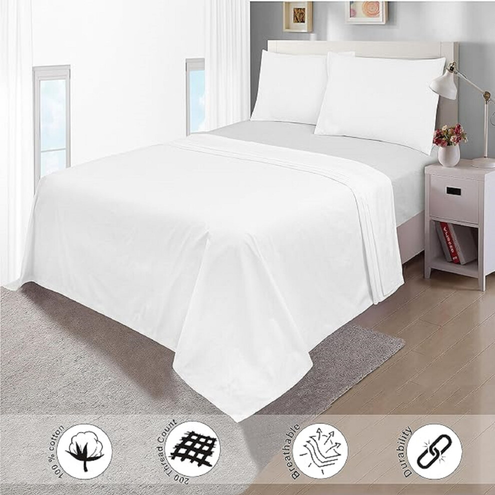 (Double) Flat Sheet Bed Sheets Luxury 100% Egyptian Cotton