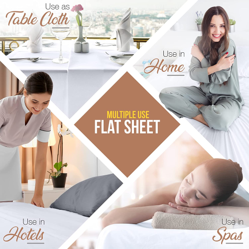 (Super King) Flat Sheet Bed Sheets Luxury 100% Egyptian Cotton 2