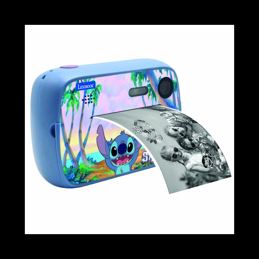 Lexibook Disney Stitch Instant Print Kids Camera With Sd Card