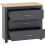 Seconique Portland 3 Drawer Chest in Grey with Oak Effect Finish 2