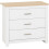 Seconique Portland 3 Drawer Chest in White with Oak Effect Finish 1