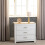 Seconique Portland 3 Drawer Chest in White with Oak Effect Finish 4