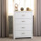 Seconique Portland 4 Drawer Chest in White with Oak Effect Finish 5