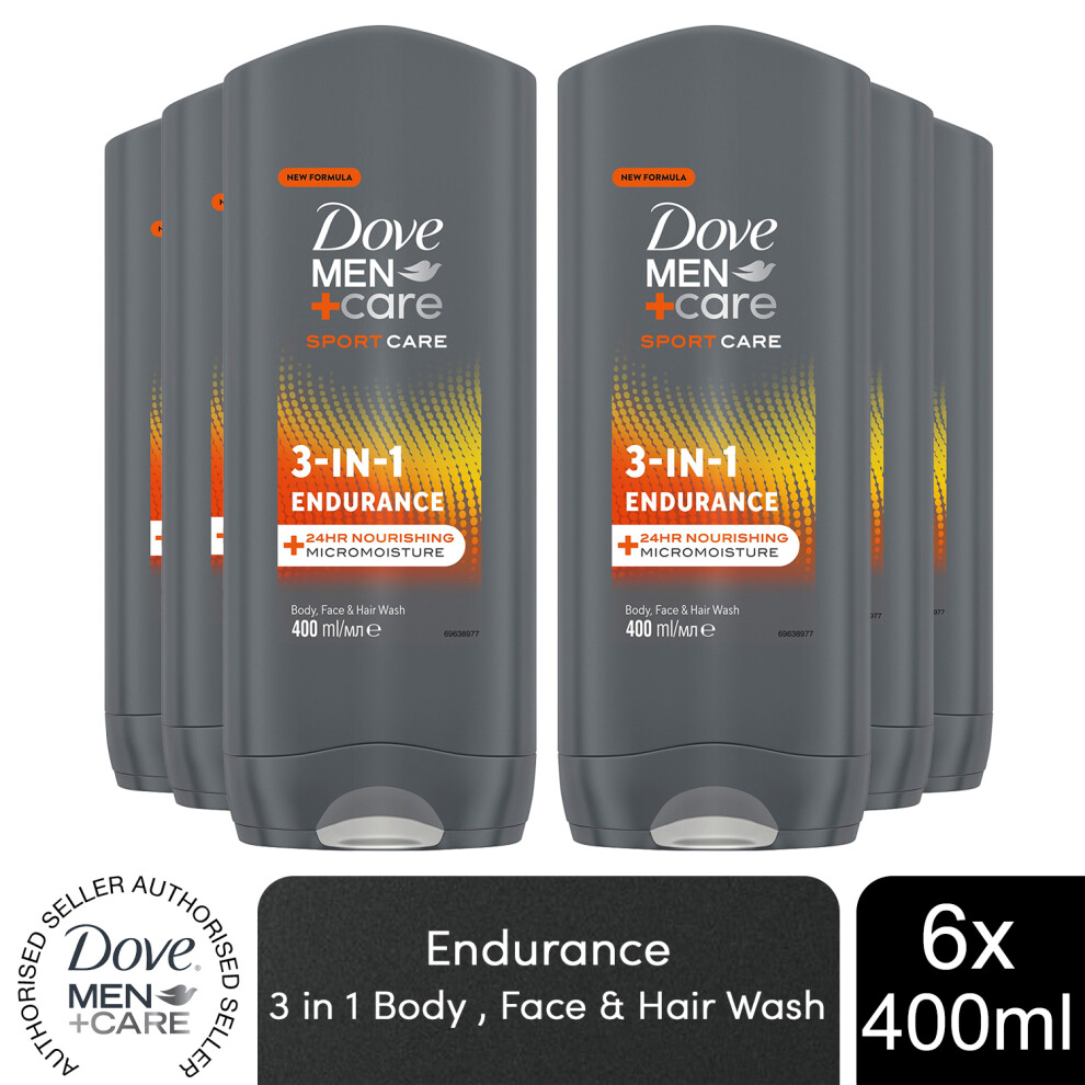 Dove Men+Care Micro Moisture Shower Gel 400ml, 6pk