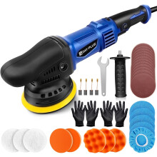 Dual Action Polisher 5-inch Buffer Polisher and Waxer, 6 Variable Speed 2800-5800 RPM, Polishing Machine Kit for Car Detailing