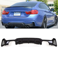 BMW 4 Series F32 F33 F36 M Performance Style Rear Diffuser Quad Exhaust Gloss Black