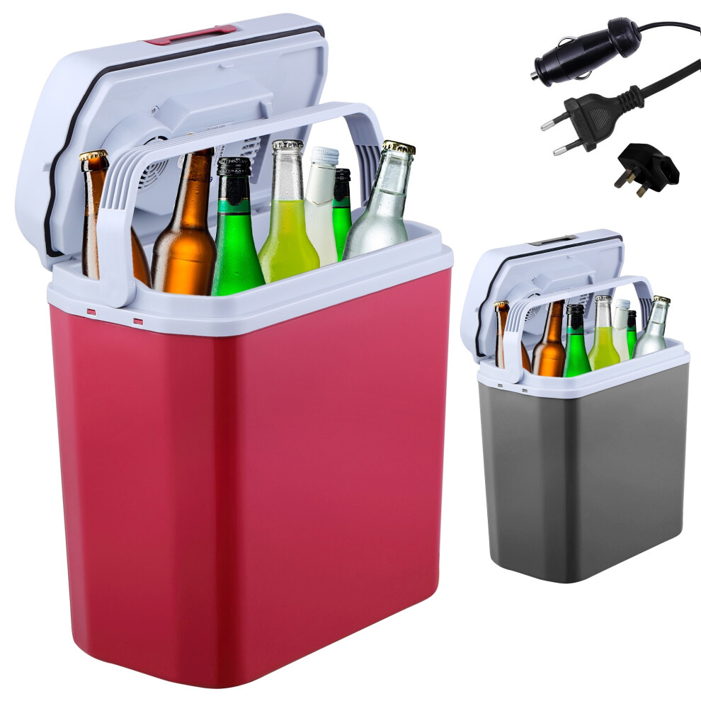 AREBOS 20 litre cool box | for cooling and keeping warm | mini fridge | thermoelectric cool box | with ECO mode | electric cool box | red