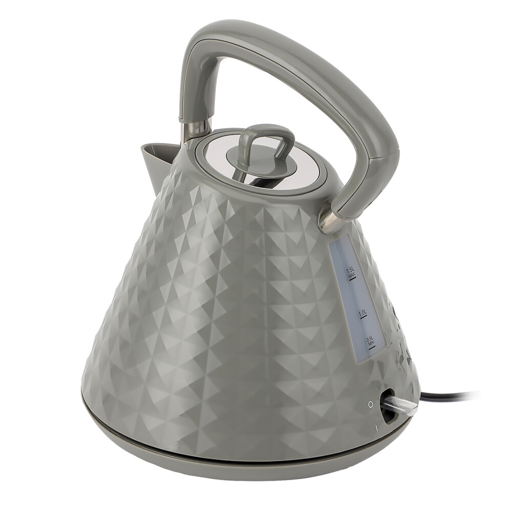 Geepas 1.5L Cordless Electric Kettle 3000W, Auto Shut Off - Grey