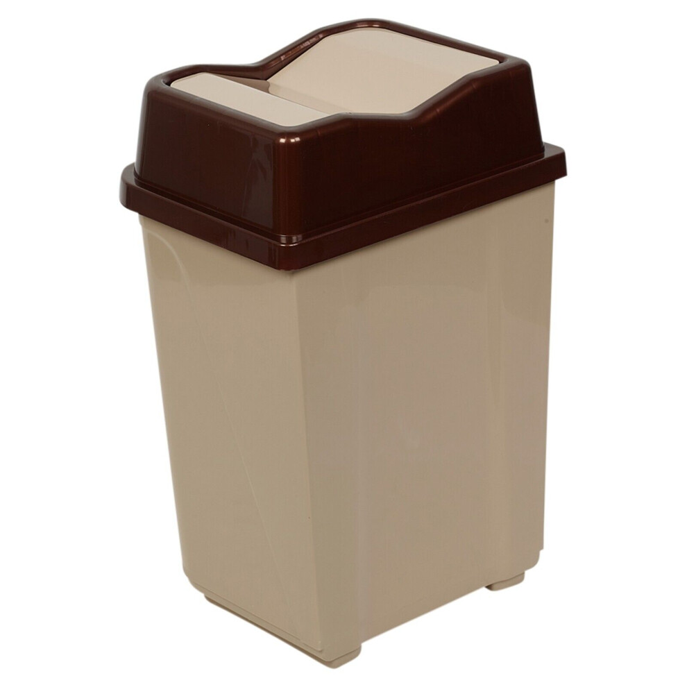 (20L Cappuccino) 5/10/20/30/50L Plastic Bin with Butterfly Lid Kitchen