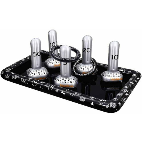Halloween Ring Toss Game Set, Inflatable Tombstone Tossing Games 2