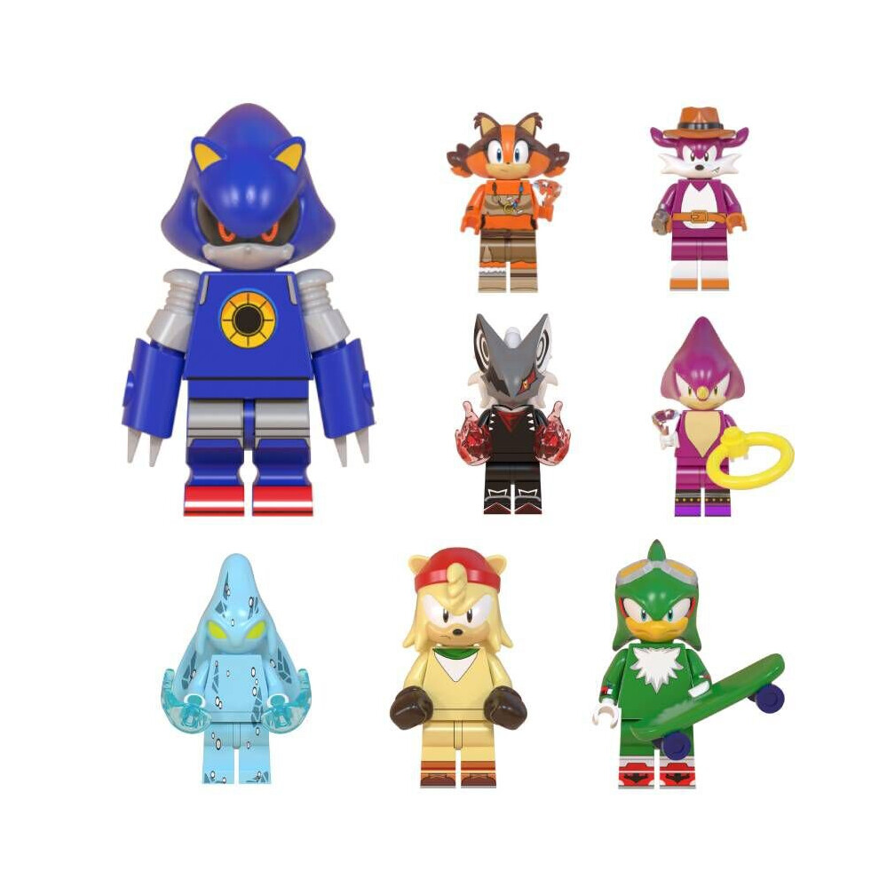 8Pcs/Set Sonic The Hedgehog Figures Building Block Minifigures Toys Kids Gift