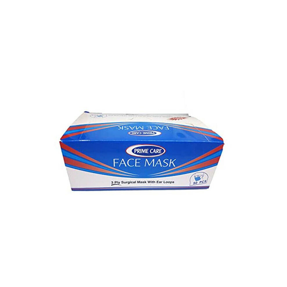 Prime Disposable Face Mask 50 Count 3 Ply Protective Face Masks For Daily Hygiene, Comfort & Breathable Protection 4906994027138