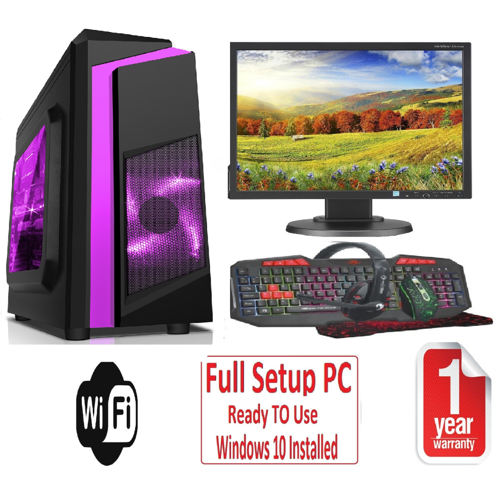 Fast Gaming Pc Bundle - I5 16Gb Ram 1Tb Gtx1050ti 4Gb - Wifi - Warranty - F3 Purple 5060967320462