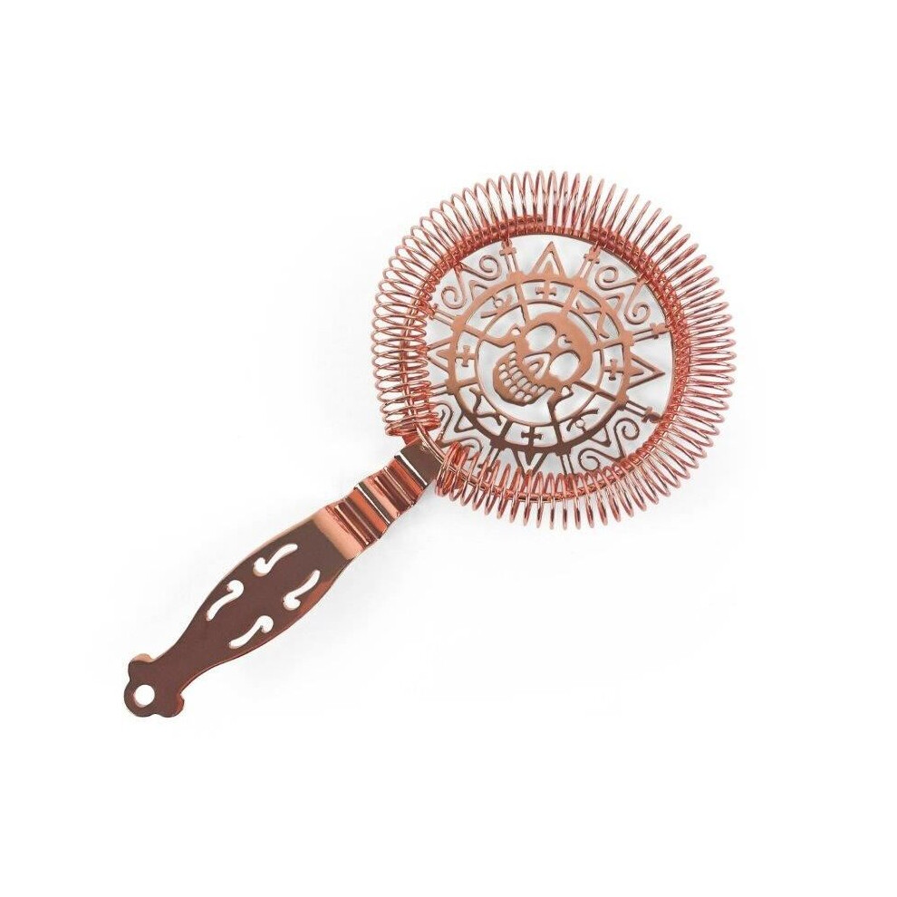 Beaumont Copper Plated Skull Cocktail Strainer
