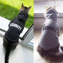 Security Cat Clothes Pet Cat Coats Jacket Hoodies For Cats Outfit Warm Pet Clothing Rabbit Anim