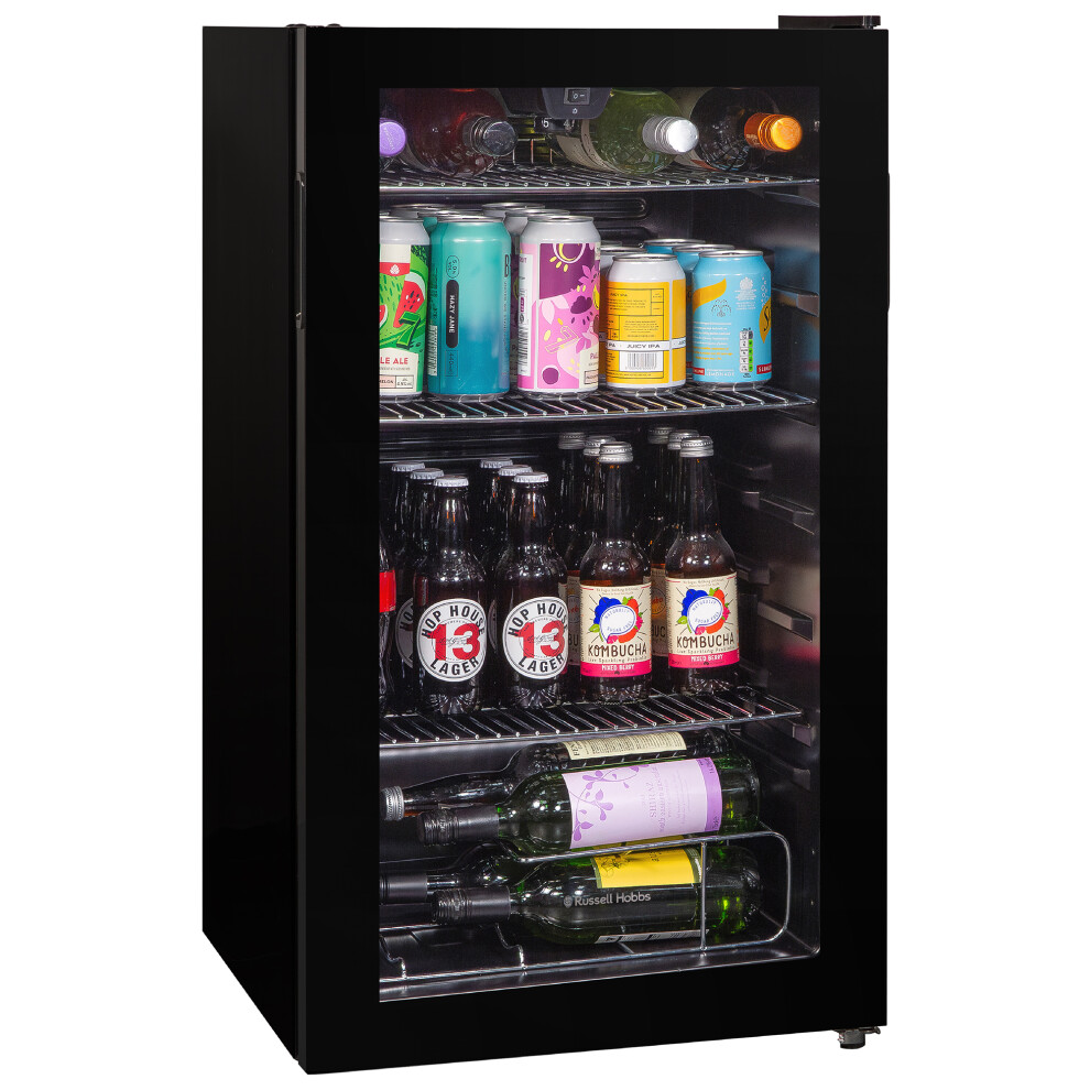 Russell Hobbs Drinks Fridge 93L Wine Beverage Cooler Black RH48BC101B