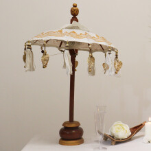 Bali Handcrafted Home Decor Gold Canvas Parasol