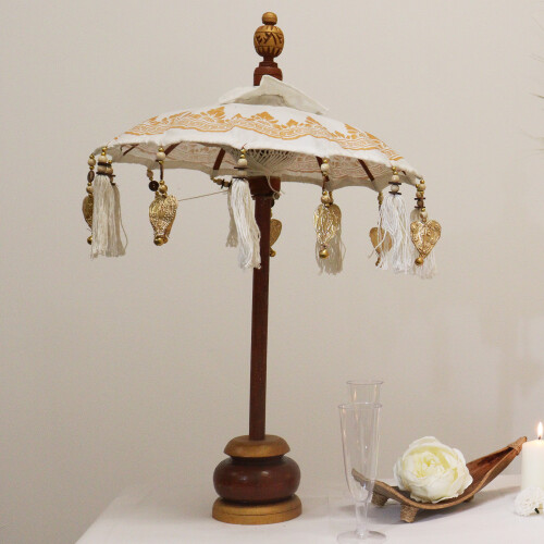 Bali Handcrafted Home Decor Gold Canvas Parasol