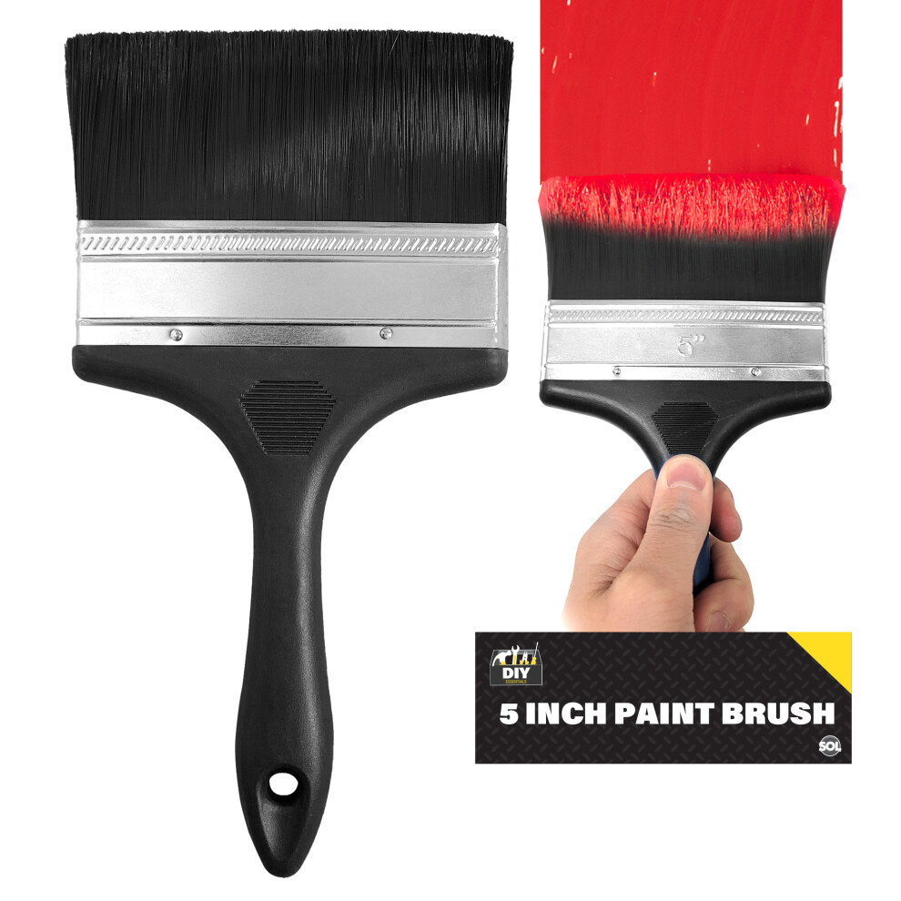 (2 x 5" Brushes) 5" Paint Brush Wall Fence Decorating Prof Painting